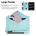 thumbnail image 3 of TECH CIRCLE Handbag Case for Galaxy Tab S10 Ultra/S9 Ultra/S8 Ultra 14.6" with S Pencil Holder,Folio Stand PU Leather Crossbody Shoulder Hand Strap Card Slots Magnetic Envelope Wallet Cover,Blue, 3 of 7