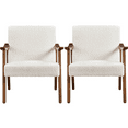 thumbnail image 5 of Renwick Mid-Century Modern Boucle Fabric Accent Chair, Set of 2, Ivory, 5 of 10