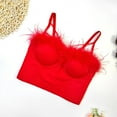 thumbnail image 4 of Cotton Wireless Bras for Women Seamless Bra Feature V-Neck Strapless Bra Style W-1204 Red M, 4 of 6