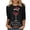 Black, variant on Kaemgyyd Merry Christmas Pajama Tops for Women Casual 3/4 Sleeve Crewneck Print T Shirt Fall Trendy Clothing