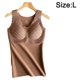 thumbnail image 2 of Chaleco de ropa interior térmica para mujer Camisola sin mangas cálida Chaleco de encaje equipado con sujetador para mujer - Café, 2 of 5