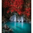 thumbnail image 3 of Ambesonne Landscape Duvet Cover Sets, Erawan Cascade Waterfall, 2-Twin, Coral Aqua, 3 of 3