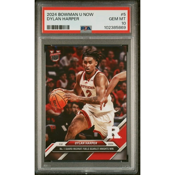 Graded 2024 Topps Bowman U Now Dylan Harper #5 Rookie RC Basketball Card PSA 10 Gem Mint