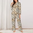 thumbnail image 2 of Balery Wine 1 Conjunto de Pijama con Estampado para Mujer, Conjunto de Dos Piezas con Manga Larga, Ropa de Dormir Suave con Bolsillos, Pijamas Cómodos-X-Large, 2 of 7