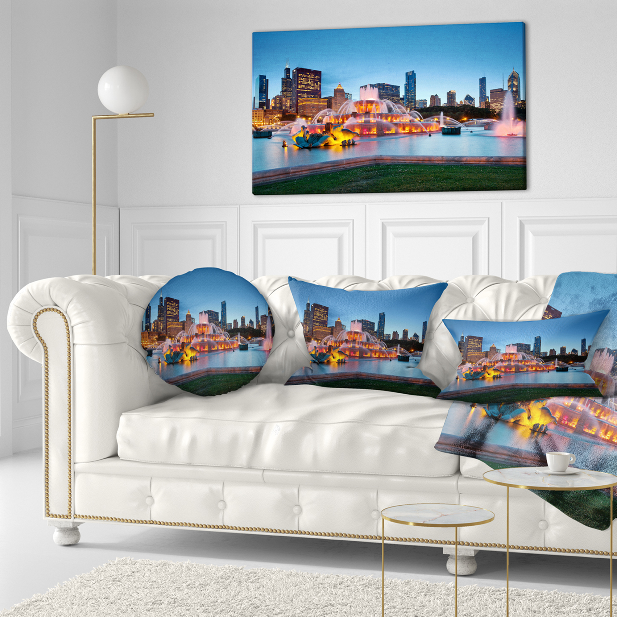 Designart 12" x 20" Multi-color Polyester Throw Pillow