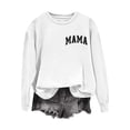 thumbnail image 4 of BRGZLK Women's Mother's Day Tops Letter Print Casual Fashion Crew Neck Lightweight Comfortable Loose Long Sleeve Hoodless Pullover Mom Shirts, Womens Sweatshirts White S, 4 of 5