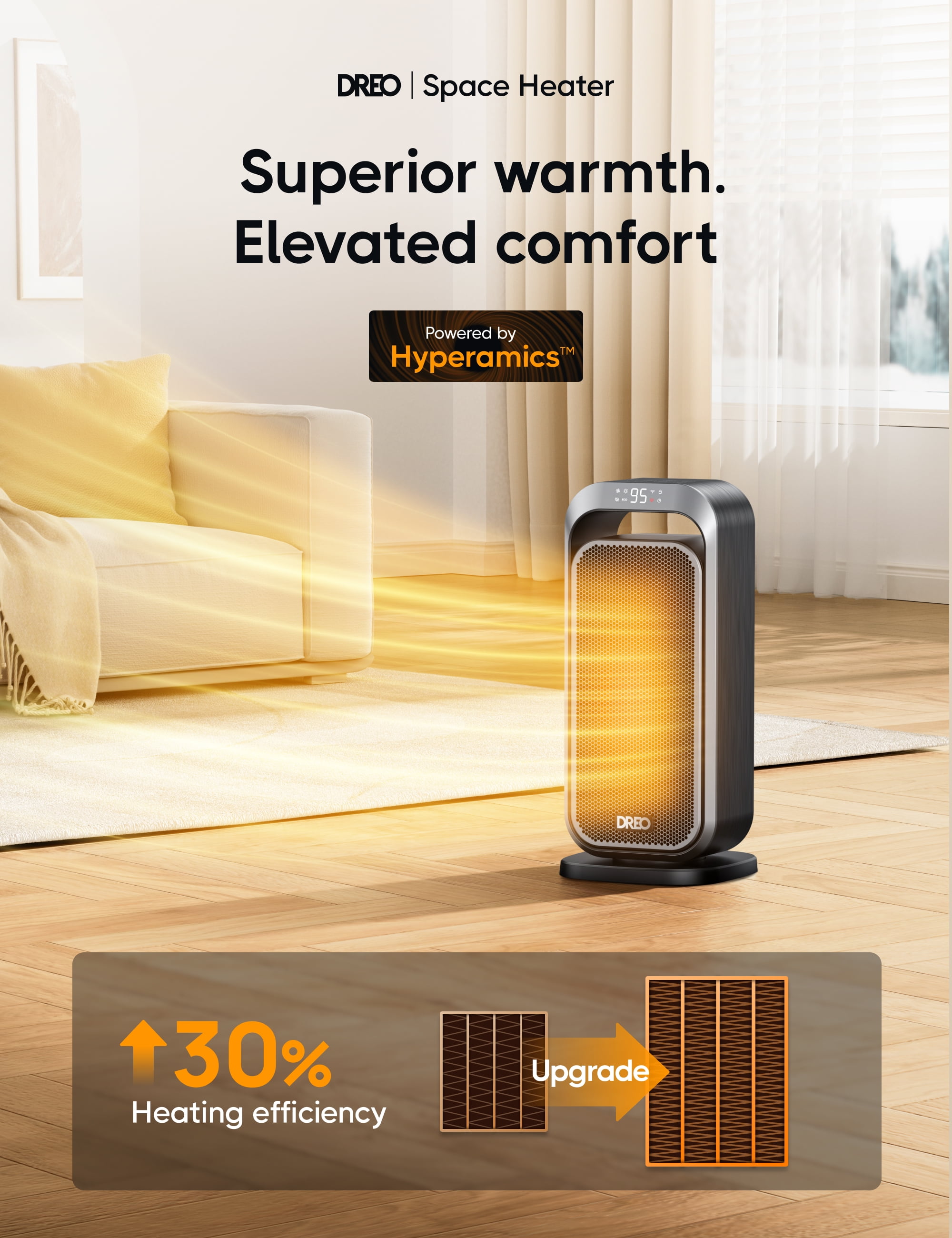 Dreo Space Heaters for Inside, 2023 New Portable Electric Heater with  Remote, 70° Oscillation, 1500W PTC Ceramic Fast Safety Heater with  Thermostat, ECO Mode, 12H Timer, Heater for Office, Bedroom - Walmart.com
