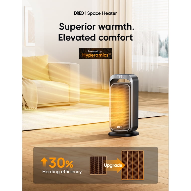 Dreo Space Heaters for Inside, 2023 New Portable Electric Heater with  Remote, 70° Oscillation, 1500W PTC Ceramic Fast Safety Heater with  Thermostat, ECO Mode, 12H Timer, Heater for Office, Bedroom - Walmart.com