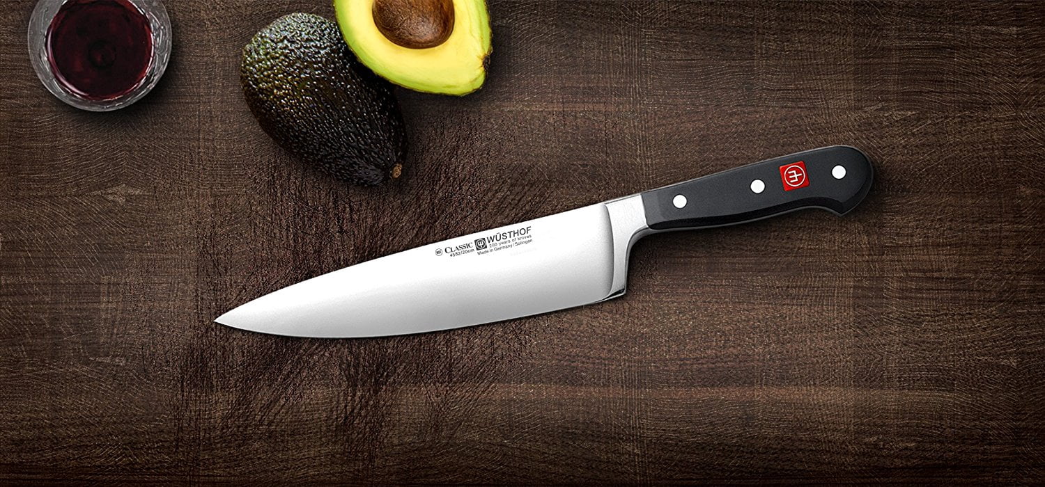Wusthof 8" Forged Chefs Kitchen Knife: Full Tang - Straight Edge - Classic Series