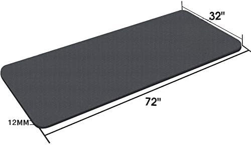 Extra Thick TPE Yoga Mat - 72"x 32" Thickness 1/2 Inch -Eco Friendly SGS Certified - With High Density Anti-Tear Exercise Bolster For Home Gym Travel & Floor Outside Black
