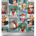 thumbnail image 1 of Soimoi Poly Georgette Fabric Paw,Hat & Animals Patchwork Decor Fabric Printed Yard 52 Inch Wide, 1 of 1