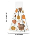 thumbnail image 3 of Hand Drawn Cartoon Turkey Leaves Pumpkins Thanksgiving Hanging Towels with Loop Hand Towels Nylon Fastener Tape Design Dish Cloths 2 Pieces, 3 of 7