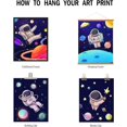 thumbnail image 7 of 6 Pieces Space Canvas Wall Art Unframed Space Poster Painting Prints Space Decor Wall Art Astronaut Figure Picture for Boys Living Room Wall Decor Kids Nursery Colorful DIY, 7 of 7