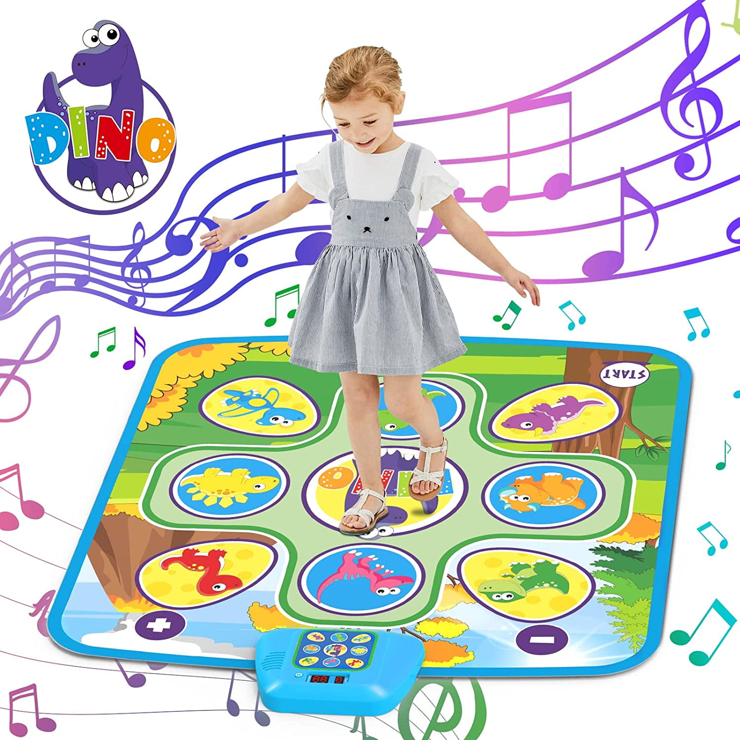 Dance Mat Toys Gift for Kids Girls LIight up Musical Mat for 3-12 Years Old Girls Dance Game Pad Toddler Children Girls Birthday Present Christmas Princess Party 6 Game Modes 5 Challenge Levels 