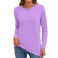 thumbnail image 2 of MOSHU 3 Pack T Shirts for Women Crew Neck Long Sleeve Womens shirts Casual Loose Fit Fall Tops, 2 of 8