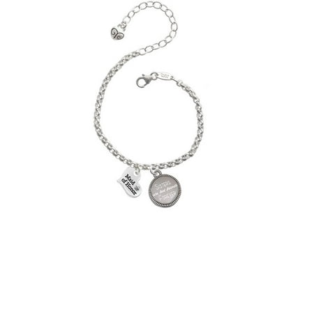 Silvertone Small Maid of Honor Heart Sisters Are Best Friends Forever Engraved (Best Friend Engraved Bracelets)