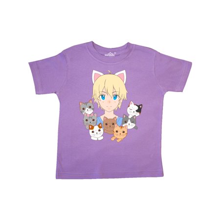 

Inktastic Neko Anime Boy with Cats Gift Toddler Boy or Toddler Girl T-Shirt