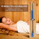 thumbnail image 4 of 15-Minute Rotating Sand Timer for Sauna & Wall, Blue Hourglass with 15-Min Countdown, 4 of 5