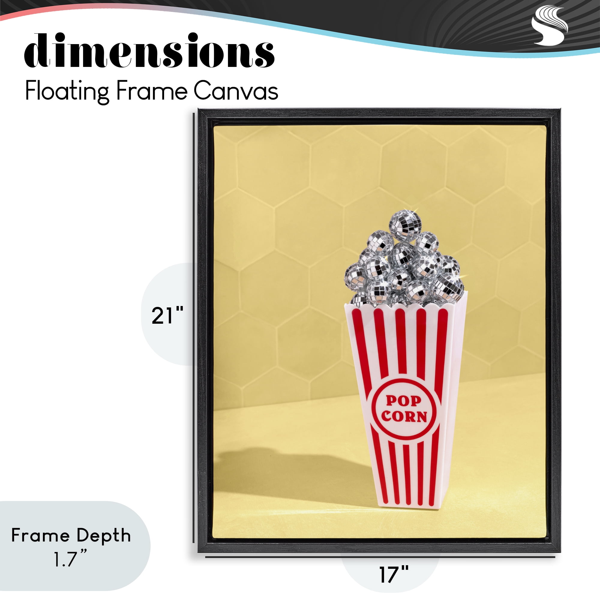 Stupell Industries Disco Filled Popcorn Black Framed Floater Canvas Wall Art, design by LISH Creative