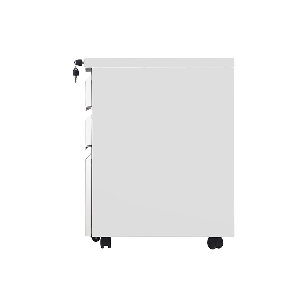 Kepooman Modern File Cabinet with 3 Drawer, Lockable Office Lateral Mobile File Cabinet for Office or Home, White Kepooman Modern File Cabinet with 3 Drawer, Lockable Office Lateral Mobile File Cabinet for Office or Home, White