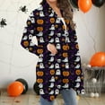 thumbnail image 6 of Wensltd Women Halloween Long Sleeve Open Front Cardigan Pattern Pumpkin Lightweight Coat, 6 of 7