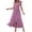 Purple, variant on Women's Casual Solid Color Embroidered Dress V-Neck Sleeveless Floral Lace Cuff Boho Summer Beach Vacation Ruffled A-Line Midi Dress, Purple XXL