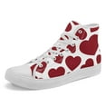 thumbnail image 4 of Coolcustomize Men's Valentine's Day Heart-Themed High-Top Sneakers, Comfortable Lace-Up Casual Canvas Shoes,  Romantic Heart Patterns Fabric Upper Boots for Outdoor, Casual Wear, Stylish Streetwear, 4 of 10