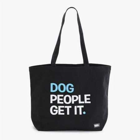 BARK Large 17.5  Dog People Get It Dog Park Tote; Tote Bag with Ballistic Nylon Base; Name Patch  Treat Pocket  Poop Bag Holder