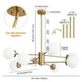 thumbnail image 4 of Deyidn Modern chandelier gold for living room & dining room 8 light, 4 of 5