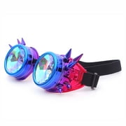 SAYFUT 40+Colors New Rainbow Kaleidoscope Glasses Welding Steampunk Goggles Diffraction Laser Crystal Lens
