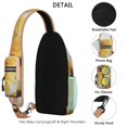 thumbnail image 4 of Boho Sunflower and Butterfly Print Crossbody Bag – Water-resistant, Anti-theft Pocket – Rustic Yellow and Bloom Pattern, 4 of 5