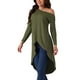 thumbnail image 4 of INSPIRAR CHIC Blusa Casual de Una Sola Manga Larga con Bajo Asimétrico Irregular en Verde Ejército, 4 of 5