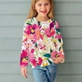 thumbnail image 2 of AJTQTH Cute Floral Pattern Print Shirts for Kids Boys Girls Long Sleeve Casual Graphic Round Neck Pullover Sweatshirts Loose Fit Cotton T-Shirts Tops Mulitcolor#05 5-6 Years, 2 of 6