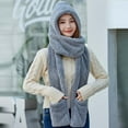 thumbnail image 4 of IROINNID Winter Hat for Women Cold Proof Three in One Thermal Cap Warm Scarf with Pocket ,Gray, 4 of 5
