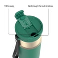 thumbnail image 3 of Contigo 24 oz DualSip Stainless Steel Leak-Proof Insulated Water Bottle with Straw or Sip Lid and Carry Strap, Green/Champagne, 3 of 8
