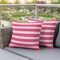 thumbnail image 5 of Pack of 2 Outdoor Pillow Covers 26x26 Inch Waterproof Pink Striped Throw Pillow Covers,Decorative Couch Pillow Shams Protectors Modern Simple Monochrome Geometric White Patio Cushion Pillowcases, 5 of 8