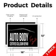 thumbnail image 2 of Auto Body Full Collision Repair Yard Sign 2 Pack of 12 Inch x 16 Inch Single Sided Weatherproof Heavy-Duty Plastic with Stake | Professional Vehicle Restoration, Paint Work | Made in, 2 of 7