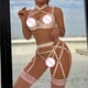 thumbnail image 5 of Gibobby Conjunto ropa interior mujer Camisón de encaje para mujer, lencería sexy de encaje para novia(Beige, XG), 5 of 5
