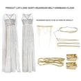 thumbnail image 7 of FEIFLY Women Elegant Athenian Dress Outfits For Halloween Party Ancient Theme White Robe Solid Color Festival Clothing, 7 of 7