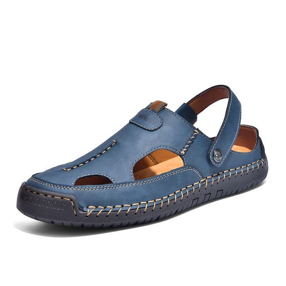 Summer Handmade Casual Closed Toe Sandals Quality Hard-wearing Slippers Outdoor Anti-skid Beach Shoes Comfortable Soft Sole Footwear Fashion Big Size All-match