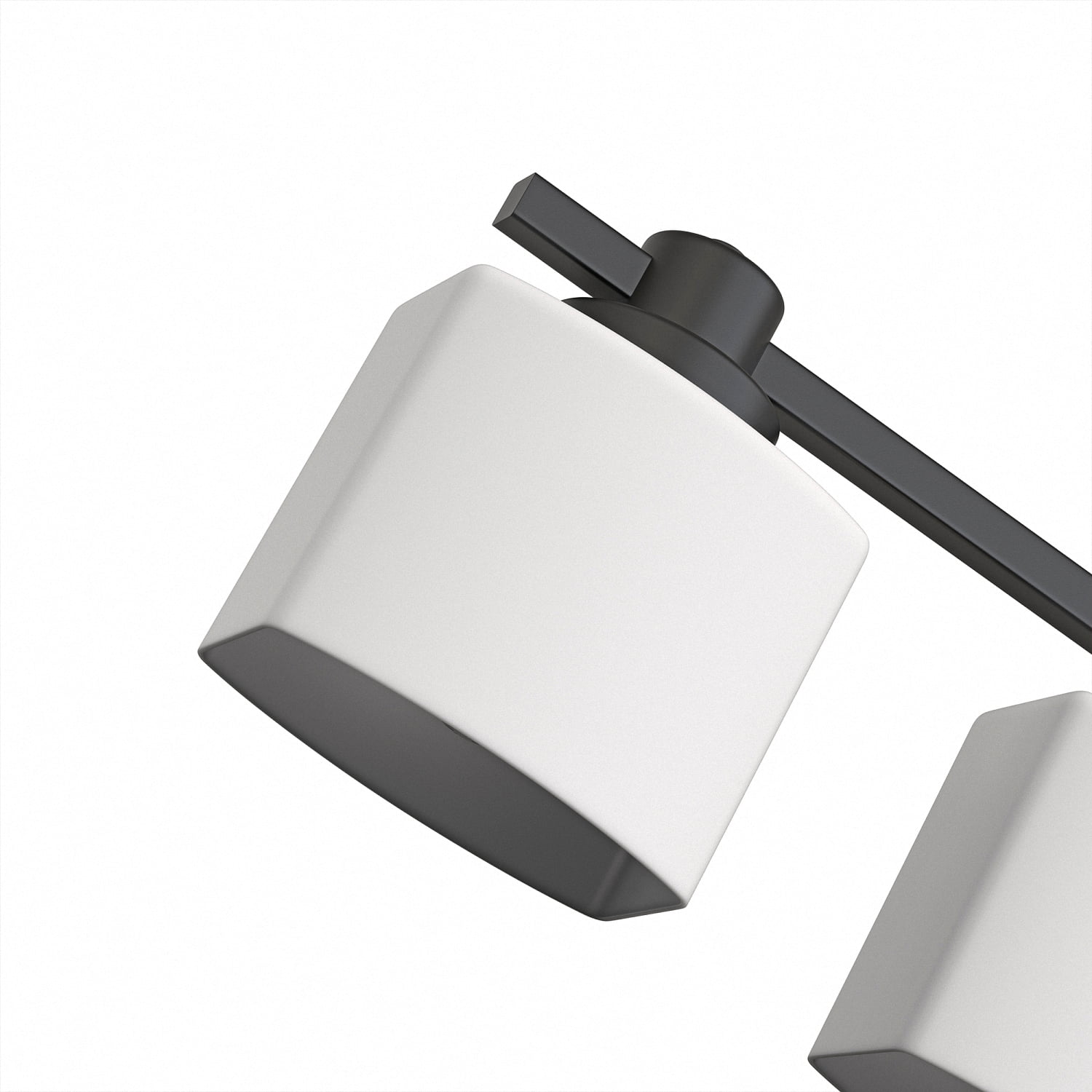 YANSUN 39.8 in 5-Light Bathroom Vanity Light, Black Linear Sconce with Square Milky Glass Shades for Bathroom, Vanity Table (Bulbs Not Included)