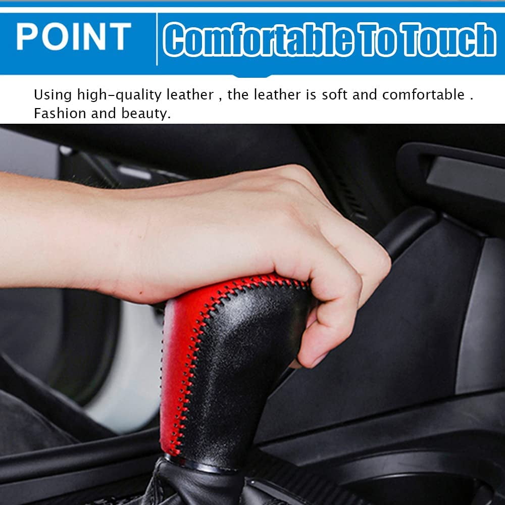 Leather Red Line Car Hand Brake Handle Protector Cover For Mazda MX-5  2016-2023