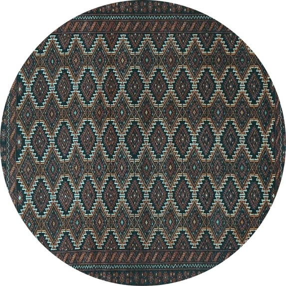 Ahgly Company Indoor Round Persian Light Blue Traditional Area Rugs, 5' Round
