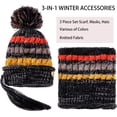 thumbnail image 5 of GRNSHTS Fleece Lined Winter Hats for Women Knit Beanie Hat Scarf Mask Set Warm Soft Slouchy Skull Cap with Pom Pom (Black), 5 of 6