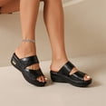 thumbnail image 5 of Domuza Orthopedic Sandals for Women Arch Support Summer Flat Sandals Wide Non Slip Slip on Walking Shoes Beach Vacation 2026 New Orthopedic Shoes Black 5.5（EU-36）, 5 of 5