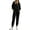 Black, variant on Womens 2 Piece Sweatsuits Set Long Sleeve Half Zip Pullover Sweatshirt Joggers Sweatpants Fall Outfits Tracksuit
