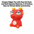 thumbnail image 2 of Dragon Squeeze Toy with Pop-Out Eyes and Soft Squishy Material, 3.15 Inches, Red, for Relaxation and Relaxation, 2 of 3
