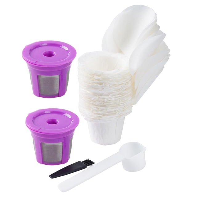 50x Filtres en Papier pour Café avec Couvercle de Rechange, Capsule Réutilisable Simple de Qualité Supérieure pour Accessoires de Fabricant 2.0, Style B