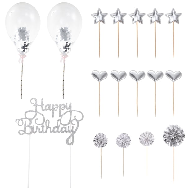 ColoMX 17 por ciento feliz cumpleaños topper cumpleaños topper decorativo fiesta de cumpleaños pastel