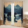 thumbnail image 2 of Manfei Teens Female Men Safari Bear Curtains Pack of 2 (42x84 Each),Woodland Wildlife Curtains Blackout,Jungle Animal Bedroom Curtains,Microfiber Bedroom Decor, 2 of 6